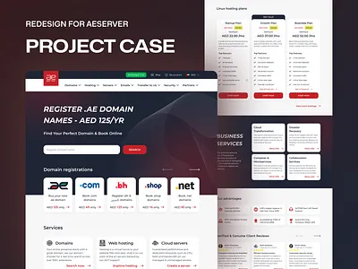 Hosting Company Website Design & UI/UX case case study domain figma hosting project server ui ux web design website