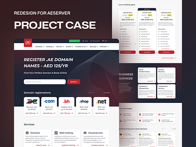 AEserver - web hosting and domain registrar case case study domain figma hosting project server ui ux web design website