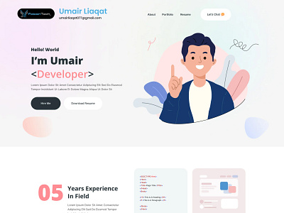 Portfolio Showcase Landing Page 🌍 appdevelopment creativeshowcase developerportfolio uiuxdesign webdesign