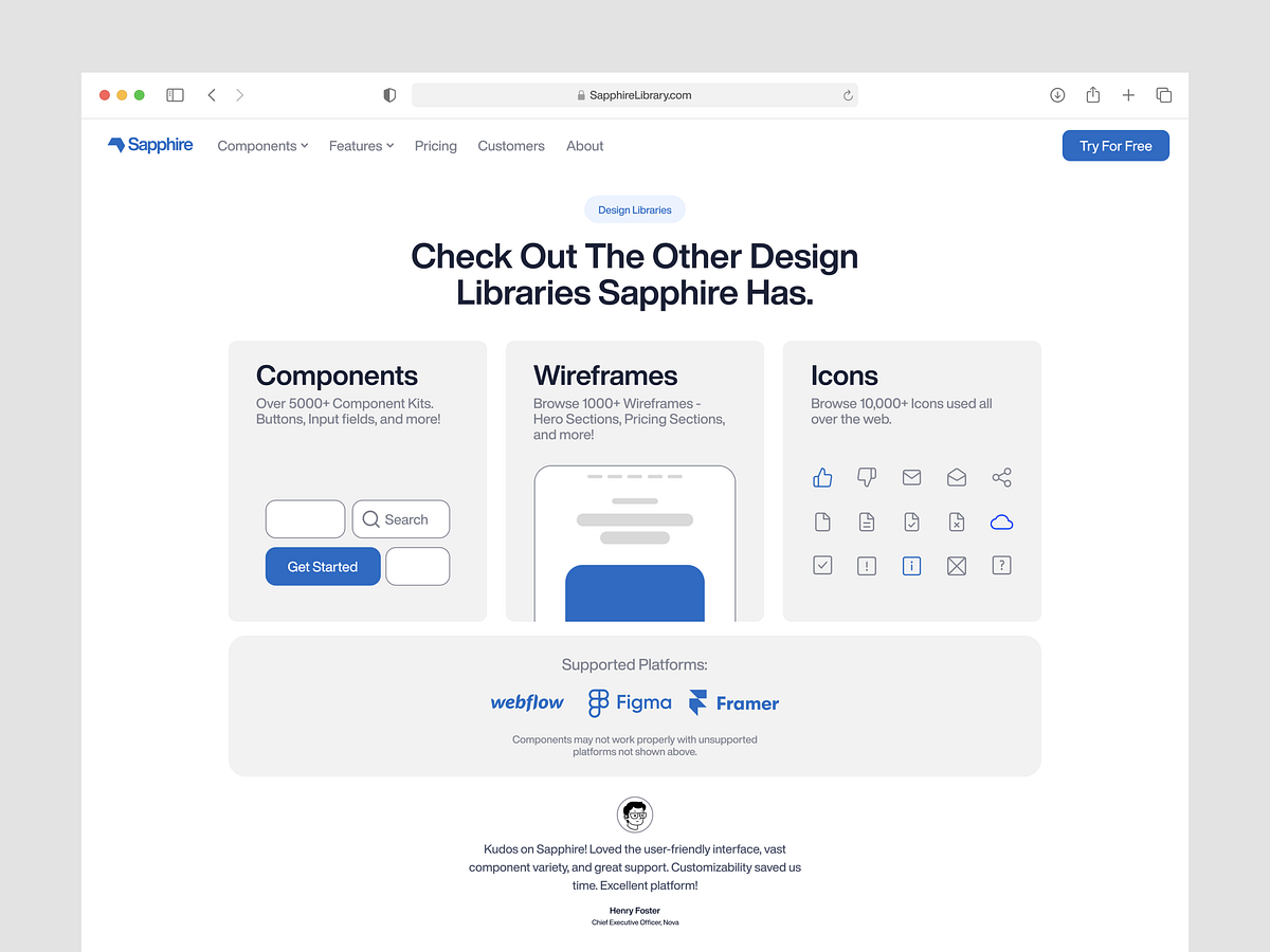 Sapphire - Design Libraries Section by Xchyler Drenth on Dribbble