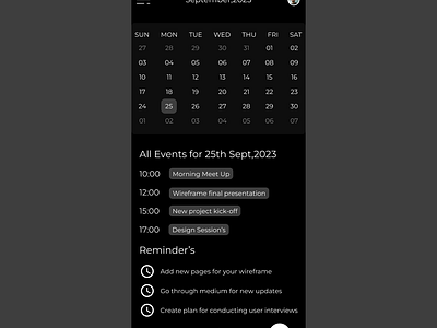 Calendar Event Tracker calendar dailyui eventtracker ui