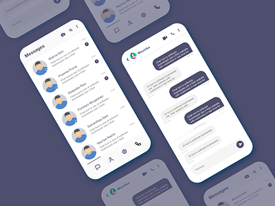 Mobile Chat App adobexd chat chat app design messages minimal mobile mobile ux mobiledesign mobileui simple mobile app ui uidesign whatsapp