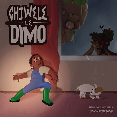 Chiwele le Dimo (Chiwele and the Giant) book graphic design illustration kid lit mockup
