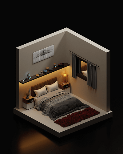 ISOMETRIC HOUSE INTERIOR 3d animation design graphic design render