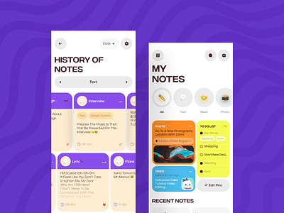 Note Mobile App app list manager map minimal mobile modern note notion photo plan planner product design saas task task planner todo tracking ui ux