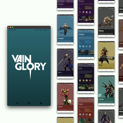 Vainglory-Wiki (Hero-Wiki) app branding design graphic design illustration logo typography ui ux vector