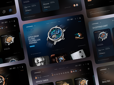 Chronoswiss Watch Store Redesign brand dark theme design ecommerce fashion modern online page product shop shopping store ui ux watch watches web website