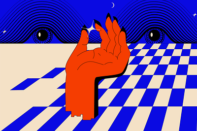 A series of illustrations about nightmares. graphic design illustration magazine night nightmares psychology red hands vector