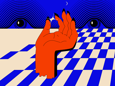 A series of illustrations about nightmares. graphic design illustration magazine night nightmares psychology red hands vector