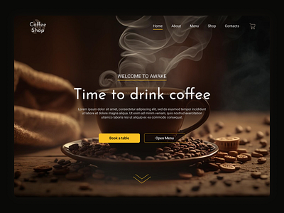 Coffe Shop website design logo typography ui ux