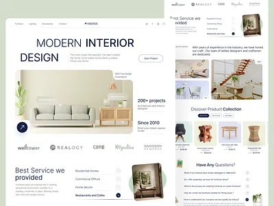 Interior Design Website architecture brand identity branding ecommerce home design interior design landingpage logo official decoration saas uiux web app webdesign website