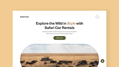 Safarimob landing page car design drive rent safari style ui ui design ux