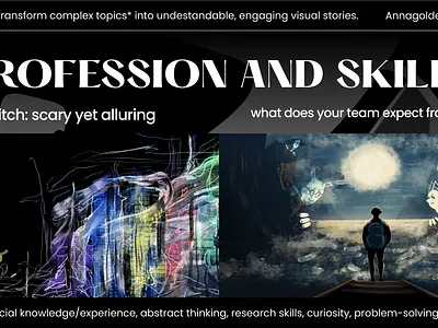 Editorial illustration, career career change graphic design illustration journey management manager scary skills