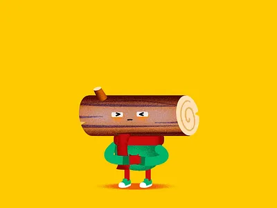 CANAL+ KIDS /// WOODY animation burn fire gif heat log loop winter