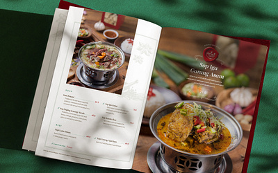 Nyai Rasa Restaurant - Menu Book art baba book chinese culture design graphic design green heritage illustration indonesia java layout menu nyonya peranakan red restaurant vintage