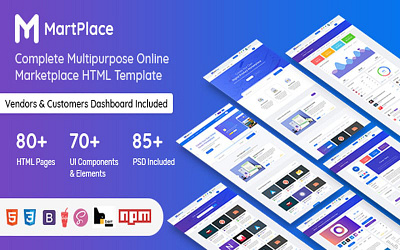 MartPlace - Multipurpose Online Marketplace HTML Template bootstrap css digital marketplate digital products html javascript responsive ui ux web design