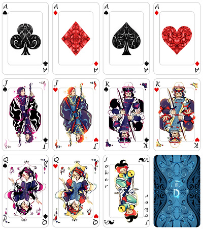 Playing cards custom design digital art illustration