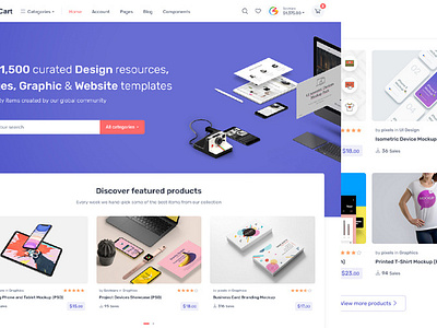 DigiCart - Digital Products Marketplace HTML5 Template bootstrap css digital products marketplace html javascript ui ux web design web temlate