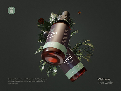 Lucid Visuals 3d 3d art branding cbd design graphic design hemp illustration oil product visualisation
