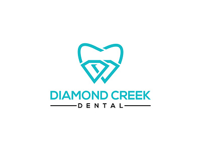 Diamond Creek Dental Logo, minimal logo, simple logo, branding creative logo creek logo dental logo diamond creek dental diamond logo illustration logo logo design minimal logo modern logo q