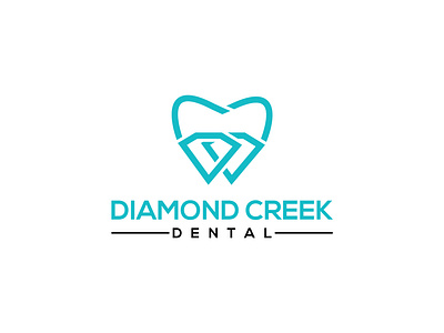 Diamond Creek Dental Logo, minimal logo, simple logo, branding creative logo creek logo dental logo diamond creek dental diamond logo illustration logo logo design minimal logo modern logo q