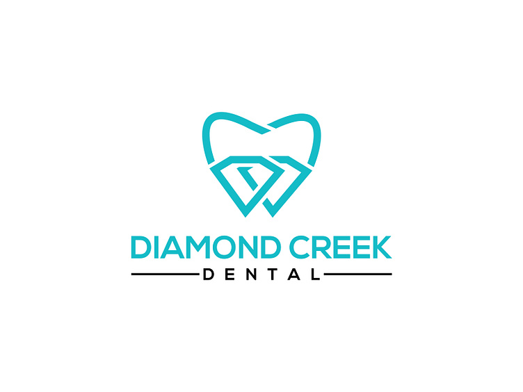 Diamond Creek Dental Logo, minimal logo, simple logo, by Enamul Haque