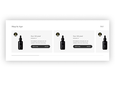 Shopify product card carousel UI for a skincare store carousel ui clean design desktop ui modern ui product card product card carousel product card ui shopify shopify design shopify ui skincare ui