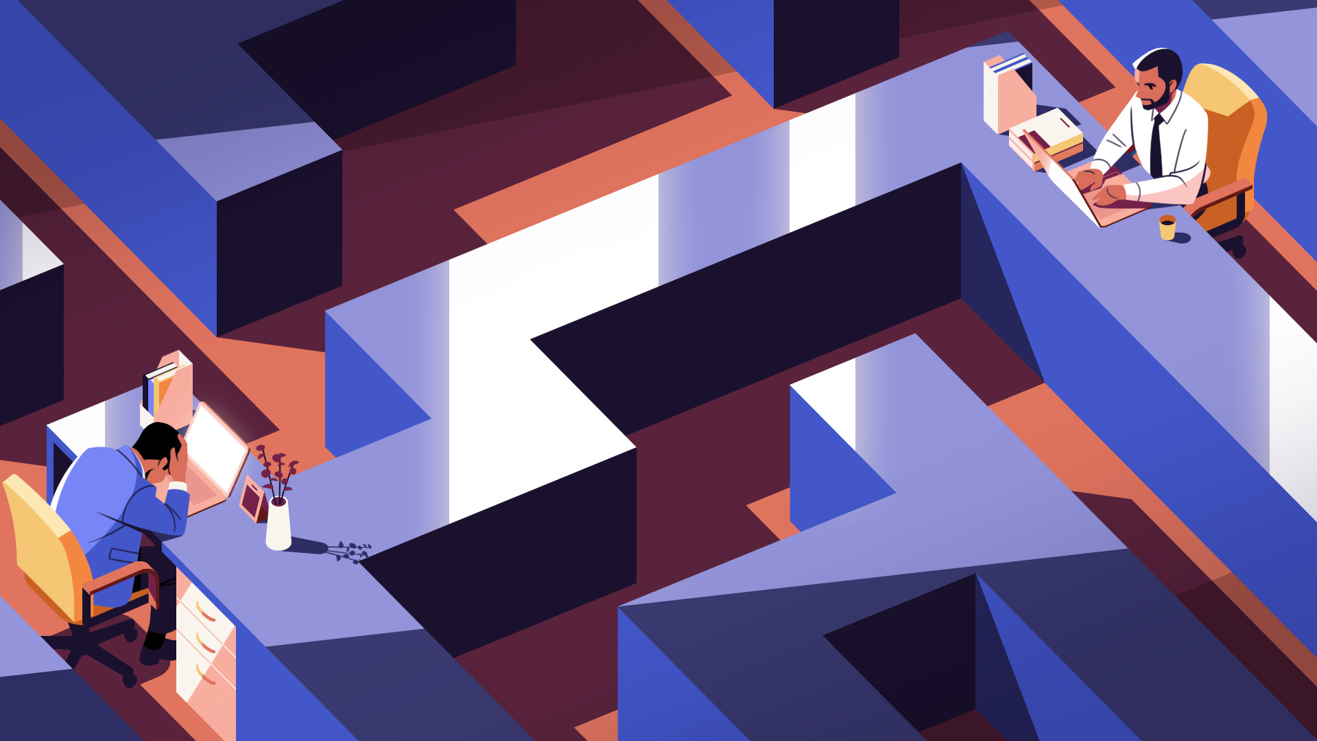 Work character clean corporate digital donghyun lim editorial folioart illustration isometric