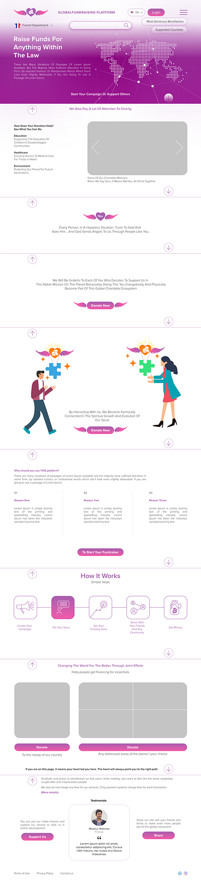 Global Fundraising Platform Website design concept graphic design logo ui
