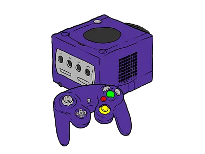 GameCube - 2001 art console drawing game gamecube gaming illustration konsol nintendo nintendo gamecube retro retro gaming retrogaming