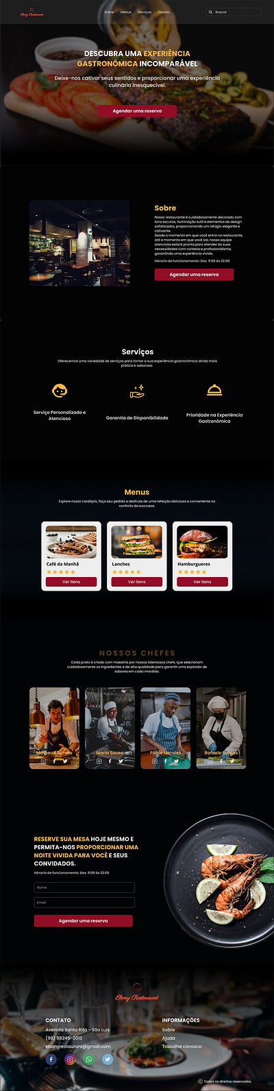 Landing Page Food Restaurant design de interface do usuário design visual food
