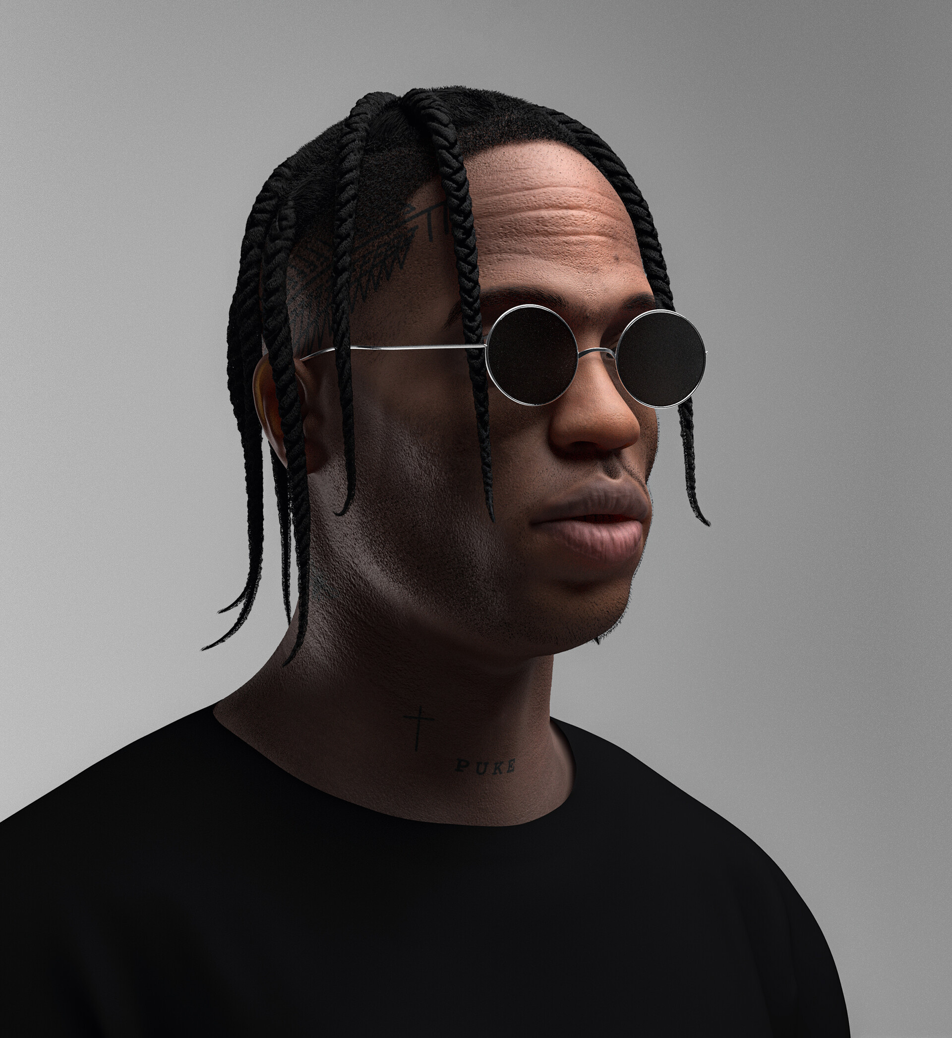 3D Travis Scott 3d 3d modeling animation character design character modeling realistic skin render travis scott zbrush