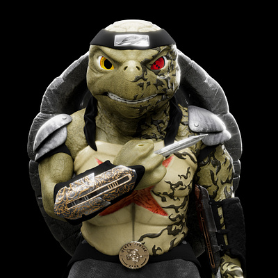 Turtle uchiha cursed 3d 3d art 3d modeling animation character design characters fantasy conecpt art nft render turtle