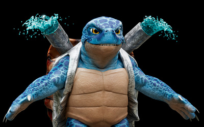 Blastoise turtle 3d 3d art 3d modeling 3d render animation character design character modeling creature fantasy turtle zbrush