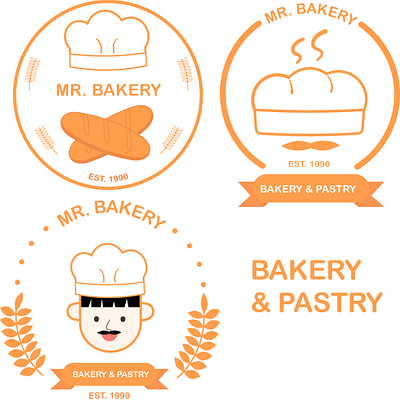 LOGO DESIGN BAKERY AND PASTRY branding flat design graphic design illustration logo