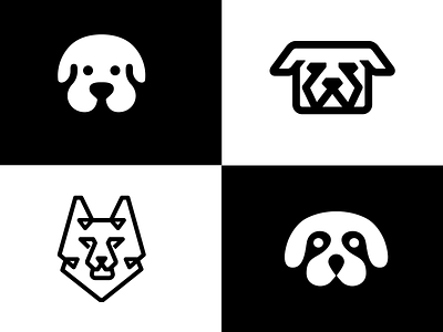 dogs logos animal branding design dog friend friendly head icon illustration logo logo designer minimal pet