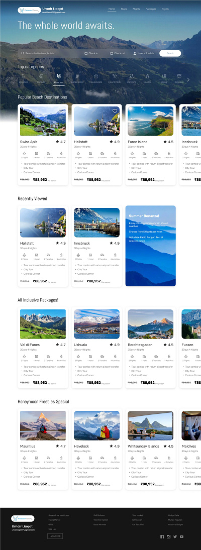 Travel Portal Web Development Showcase 🌍 destinationinspiration digitalwanderlust dribbbledesigns travelportal traveltech uiux webdesign