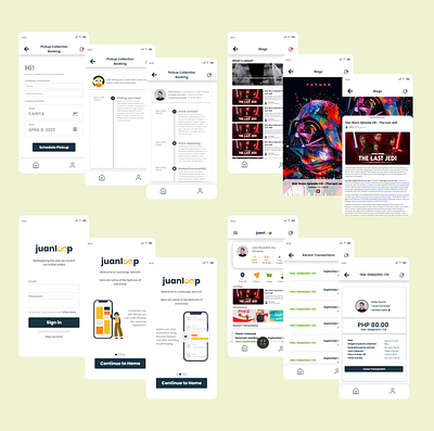 JuanLoop design landing page mobile ui