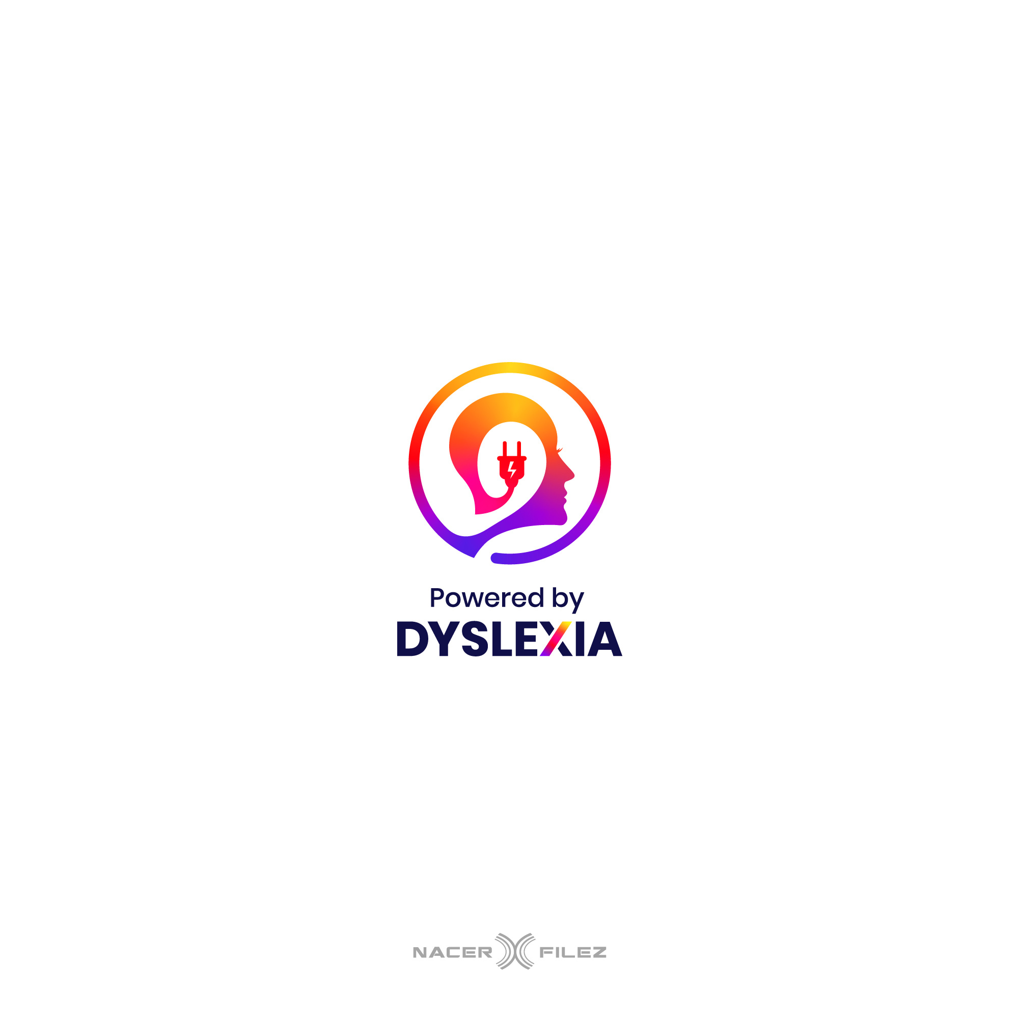 Powered by Dyslexia app brain brand design branding colorful creative design dyslexia elegant graphic design health health care identity design logo logo design logo designer logos power professional vector