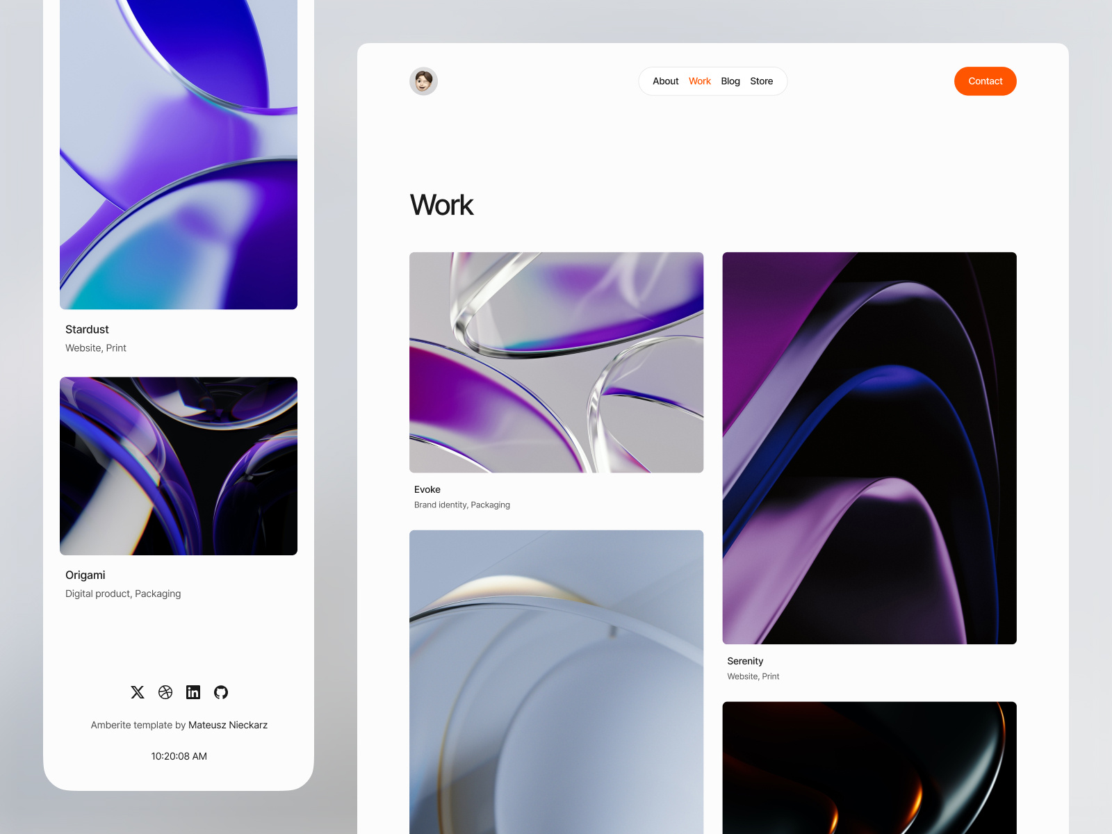Amberite Sleek Portfolio Framer Template By Mateusz Nieckarz On Dribbble