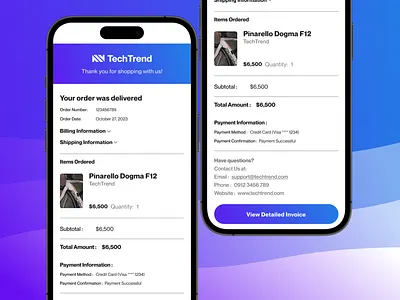 Email Receipt - TechTrend ui