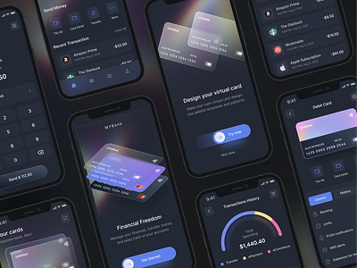 MyBank Mobile App - The Interface of the Future dark mood design mobile ui ux