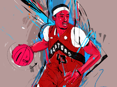 Siakam basketball character design energy illustrated sports illustration illustrator nba nba basketball nba players pascal siakam people portrait portrait illustration procreate sport illustrations