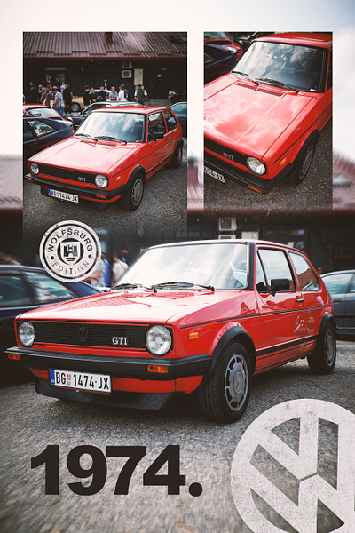 Volkswagen Golf 1 Car Poster design adobe car drawing carlovers digitalart photography photoshop poster posterdesign