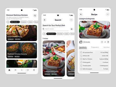 Food Recipe App app cookin app culinary deliver design food food delivery food recipe app foodapp minimal mobile mobile app typography ui ui ux ux white