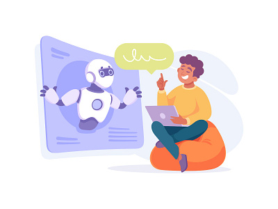 Communication character communication design flat illustration robot