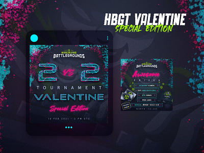 Hacking Battleground Tournament | Campaign HTB 2021 | 2vs2 battleground branding cyber cybersecurity daily ui game gamified gaming hackers hacking post social media special tech tournament valentine