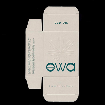 ewa cbd oil packaging design concept branding cannabis cbd leaf minimalistic packaging design