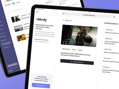 Videoly Brands — Shared lists app card clean dashboard design design system figma icon interface list minimal modern navbar product product design ui ux video web