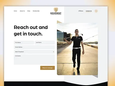 Contact Us branding contact form contact us form gold grey product design ui ux white